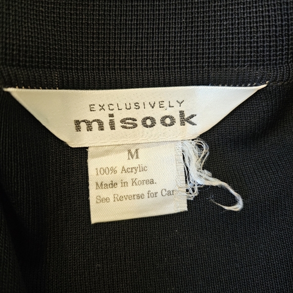 Exclusively Misook Size Medium Black Open Blazer Acrylic Knit Jacket Designer - Picture 6 of 10
